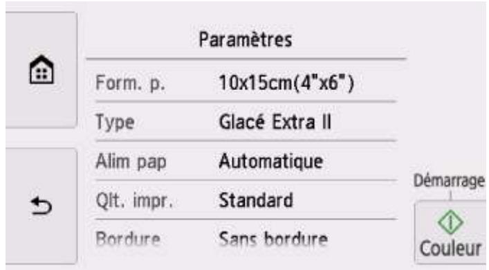 CANON PiXMA TR8550 - Paramétrage de l'impression de photos avec le panneau de contrôle - 1