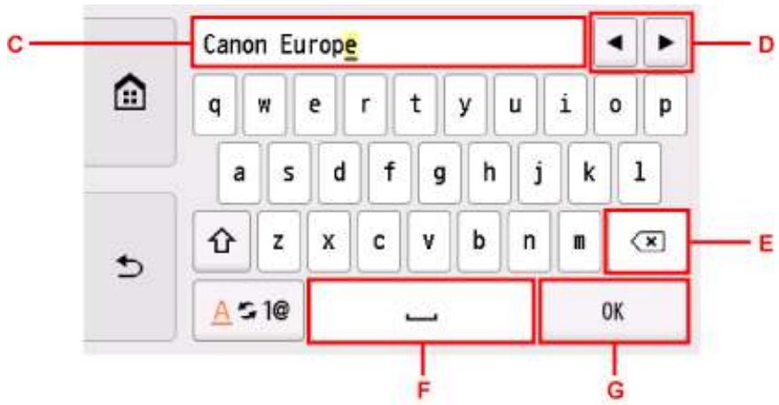 CANON PiXMA TR8550 - Saisie et modification de chiffres, de lettres et de symboles - 1