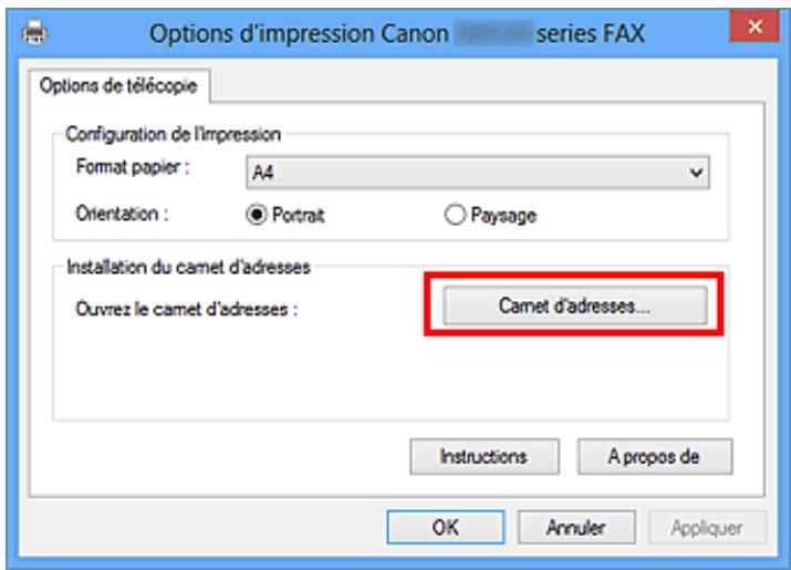 CANON PiXMA TR8550 - Enregistrement d'un destinataire (contact WAB) dans le carnet d'adresses - 1