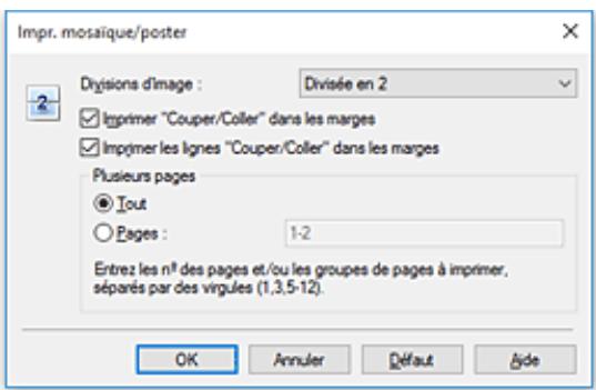 CANON PiXMA TR8550 - Configuration de l'impression mosaïque/poster - 2