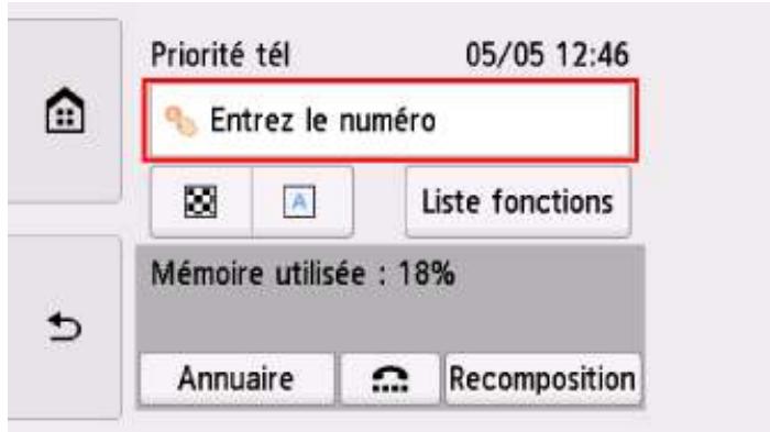 CANON PiXMA TR8550 - Composez le numéro de fax/téléphone du destinataire. - 1