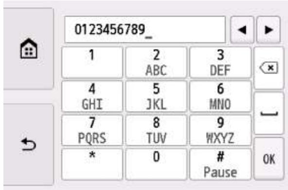 CANON PiXMA TR8550 - Entrez le numéro de fax/téléphone du destinataire. - 1