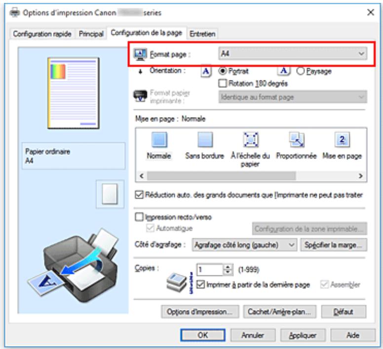CANON PiXMA TR8550 - Définition d'un format page et d'une orientation - 1