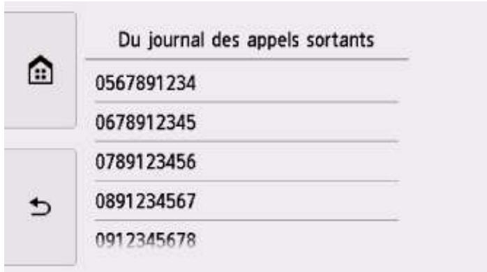 CANON PiXMA TR8550 - Du journal des appels sortants - 1