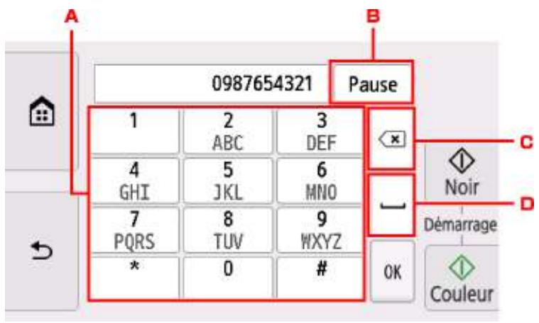 CANON PiXMA TR8550 - Composez le numéro de fax/téléphone du destinataire. - 2