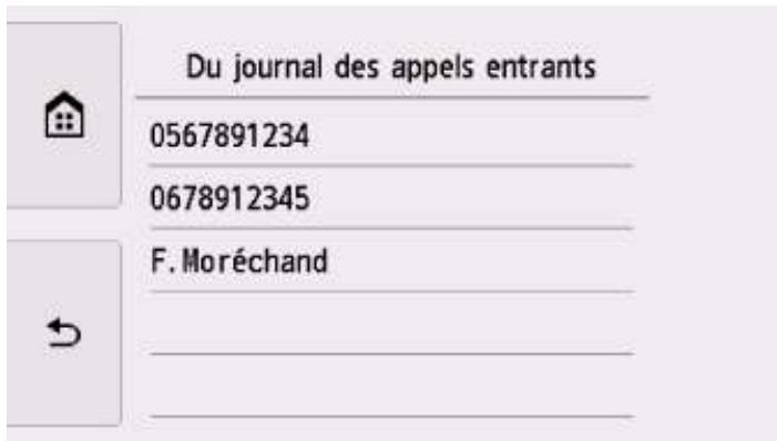 CANON PiXMA TR8550 - Du journal des appels entrants - 1