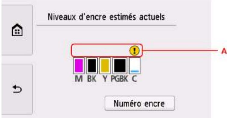 CANON PiXMA TR8550 - Vérification du niveau d'encre sur l'écran tactile - 3