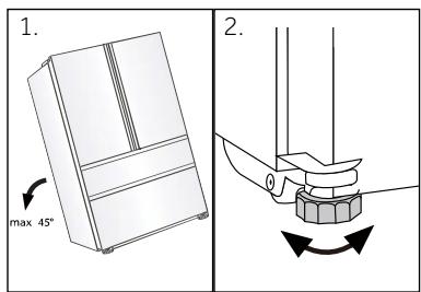 HAIER HFR79F19EFGK - Aigning the appliance - 2