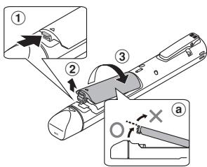 OLYMPUS VP-10 - Insertion de la pile - 1