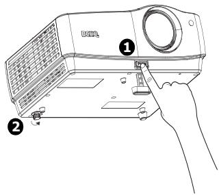 BENQ W1100 - Ajustement de l'angle de projection - 1