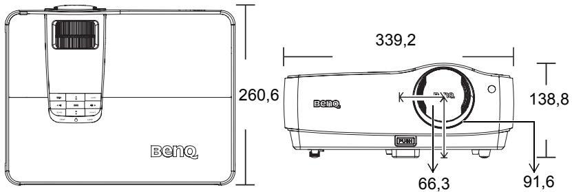 BENQ W1100 - Dimensions - 1