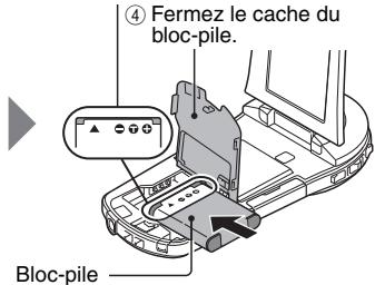 SANYO CS1 ROSE + SD4GO - Insérez le bloc-pile. - 1