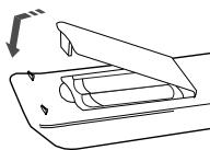 SAMSUNG RTS-HE10 - Insertion des piles de la télécommande - 5