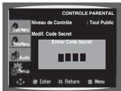 SAMSUNG RTS-HE10 - CONFIGURATION DU MOT DE PASSE DU CONTROLE PARENTAL - 2