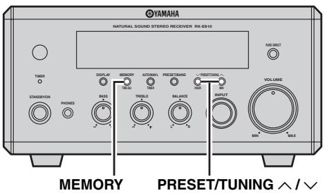 YAMAHA E-810 - Mise en mémoire manuelle des fréquences - 1
