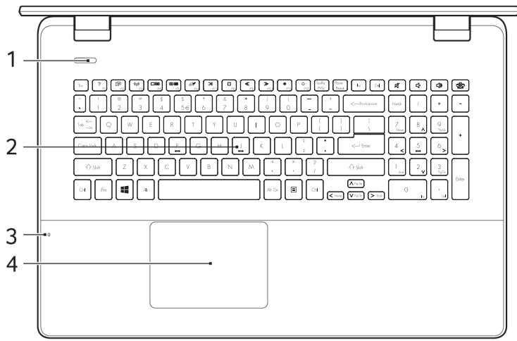 PACKARD BELL ESYNTE EN LG71BM-C7FW - Vue supérieure - clavier - 1