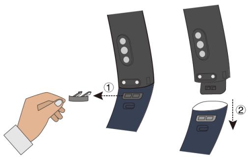 HUAWEI BAND 7 BLACK - Retrait et installation du bracelet d'un appareil de la série Band 6 - 1