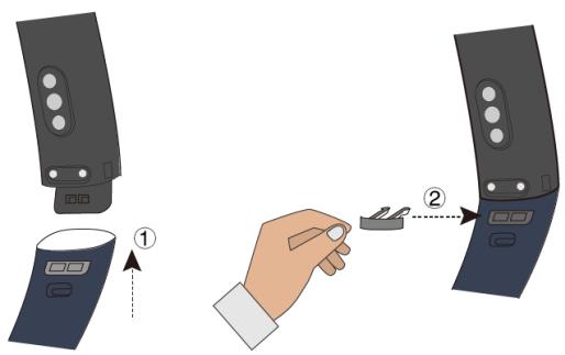 HUAWEI BAND 7 BLACK - Retrait et installation du bracelet d'un appareil de la série Band 6 - 3