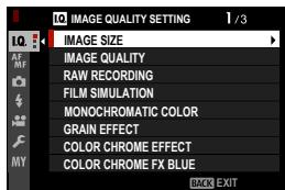 FUJIFILM X-S10 - Selecting a Menu Tab - 2