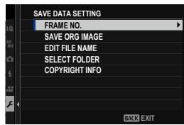 FUJIFILM X-S10 - SAVE DATA SETTING - 1