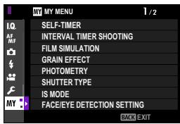 FUJIFILM X-S10 - MY MENU - 1