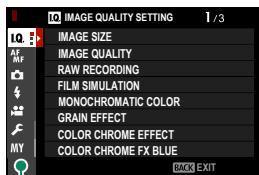 FUJIFILM X-S10 - Selecting a Menu Tab - 3