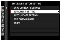 FUJIFILM X-S10 - Saving Settings - 1