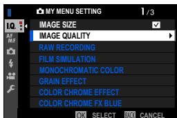 FUJIFILM X-S10 - MY MENU SETTING - 3