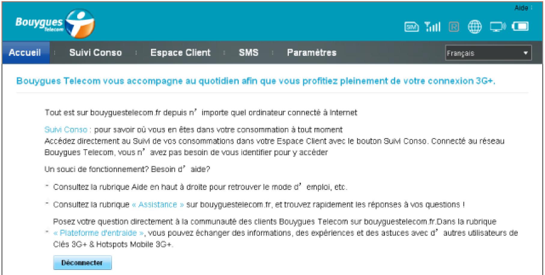 HUAWEI E587 - Pour accéder à cette interface : - 1