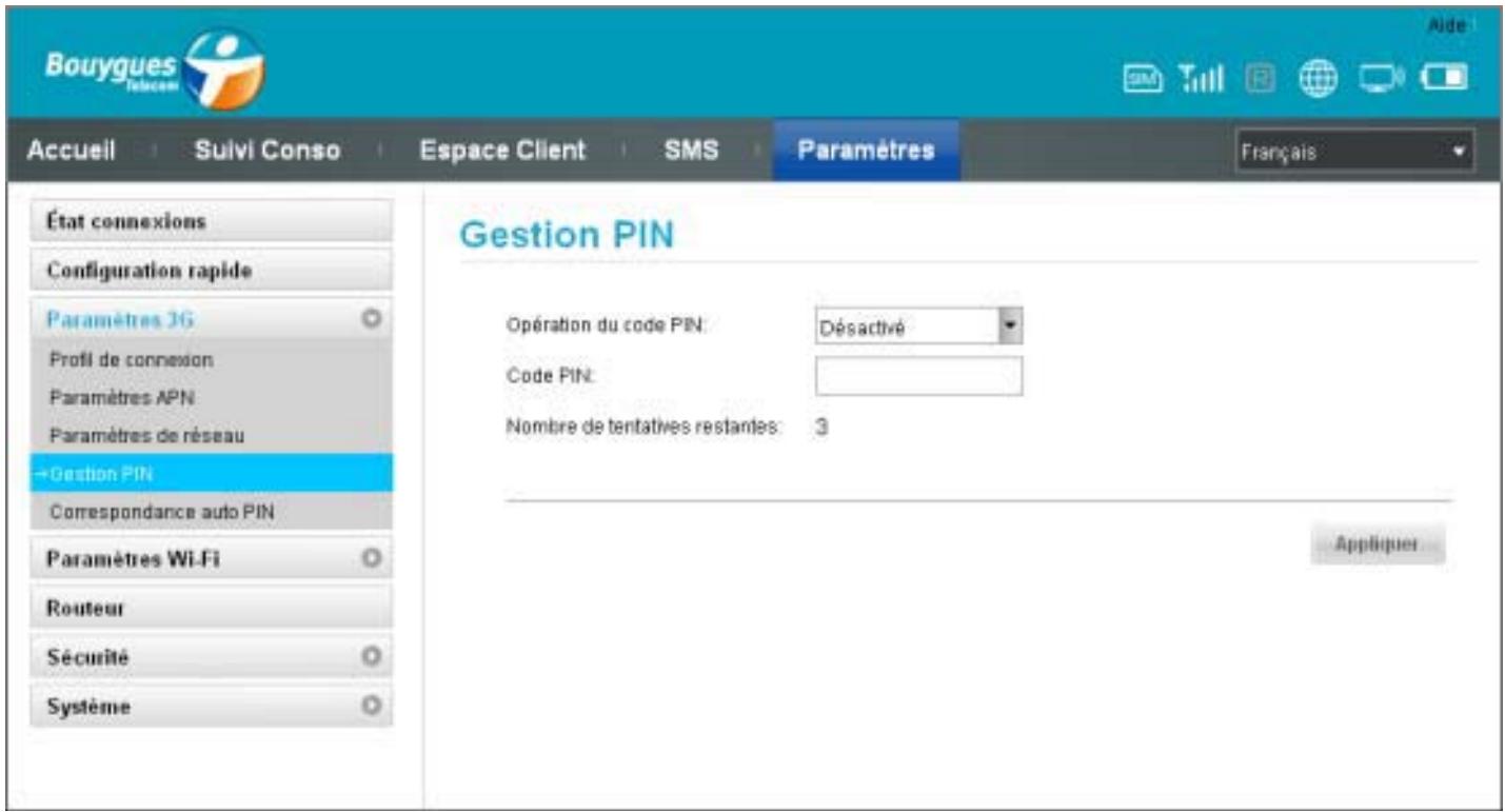 HUAWEI E587 - Saisie du code PIN - 1