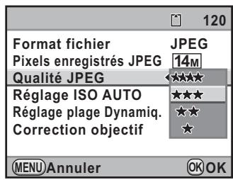 PENTAX K7+DA 18-55MM WR - Réglage du niveau de qualité JPEG - 1