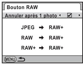 PENTAX K7+DA 18-55MM WR - Paramétrage de la fonction bouton RAW - 1