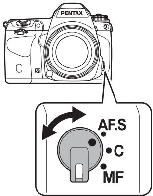 PENTAX K7+DA 18-55MM WR - Réglez le curseur du mode de mise au point sur af.s - 1