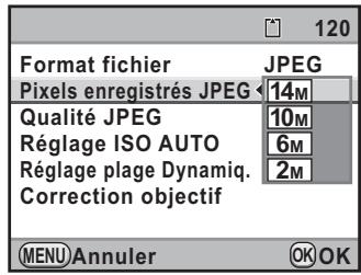 PENTAX K7+DA 18-55MM WR - Réglage des pixels enregistrés JPEG - 1