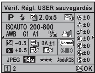PENTAX K7+DA 18-55MM WR - Vérification des réglages USER sauvegardés - 1