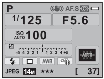 PENTAX K7+DA 18-55MM WR - Confirmez la vitesse d'obturation et l'ouverture. - 1