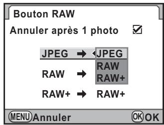 PENTAX K7+DA 18-55MM WR - Choisissez un format de fichier à l'aide du bouton de navigation (▲▼). - 1