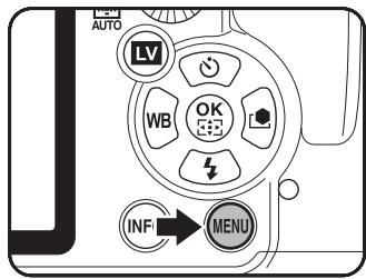 PENTAX K7+DA 18-55MM WR - Appuyez sur le bouton MENU. - 1