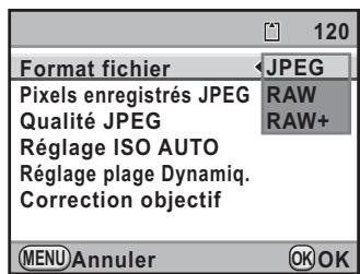 PENTAX K7+DA 18-55MM WR - Définition du format de fichier - 4
