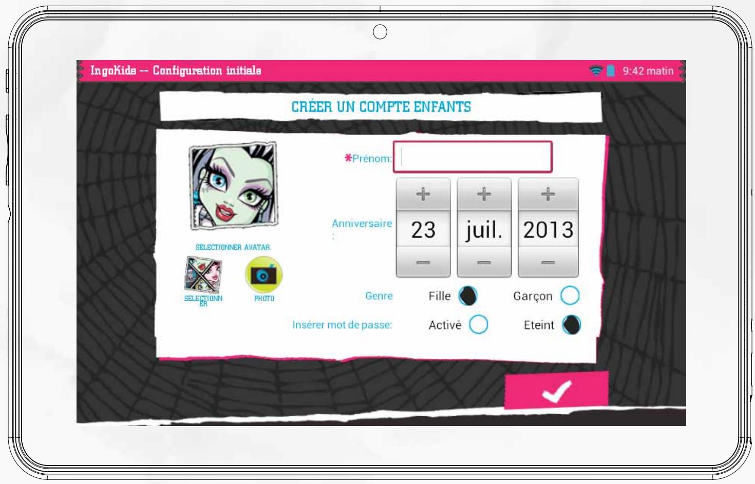 MONSTER HIGH MHU007D - Création d'un compte d'enfant - 1