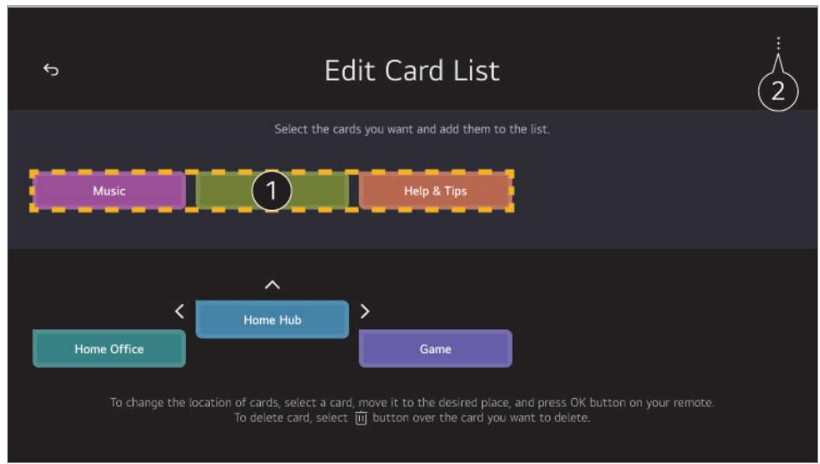 LG QNED75 - Modifier la liste des cartes - 1