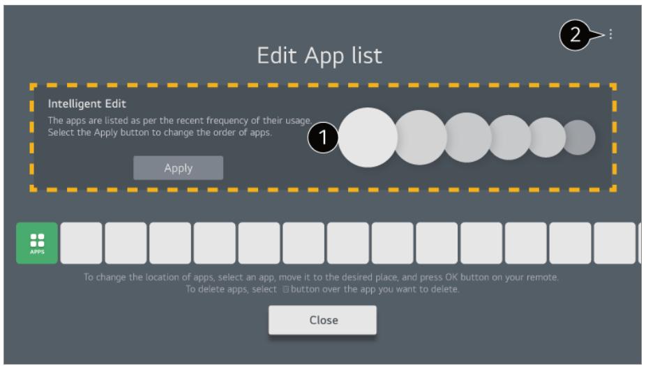 LG QNED75 - Modifier la liste des applications - 1