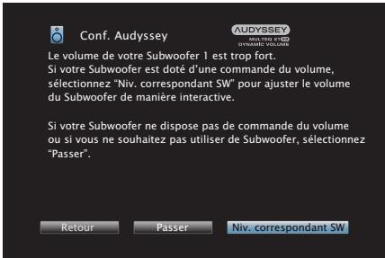 DENON AVRX7200WA - ■ Message d'erreur concernant le niveau du subwoofer et modalités d'ajustement - 1