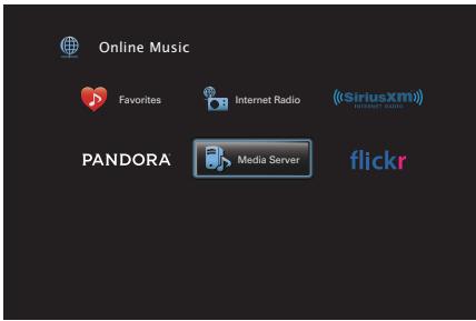 DENON AVRX7200WA - Utilisez △▽◀▷ pour sélectionner “Media Server”, puis appuyez sur ENTER. - 1