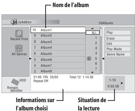 PIONEER DVR-630HS - Utilisez les touches ↑/↓ pour sélectionner l'album à puis appuyez sur ENTER. - 1