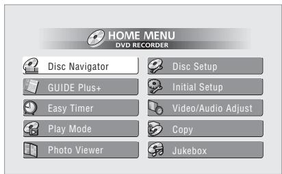 PIONEER DVR-630HS - Appuyez sur HOME MENU puis sélectionnez 'disc navigator' sur la page affichée. - 1