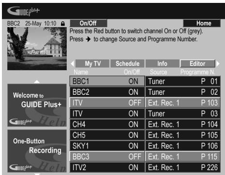 PIONEER DVR-630HS - Mise en service, ou non, d'un canal - 1
