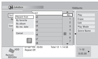 PIONEER DVR-630HS - Choix de la présentation de l'album - 1