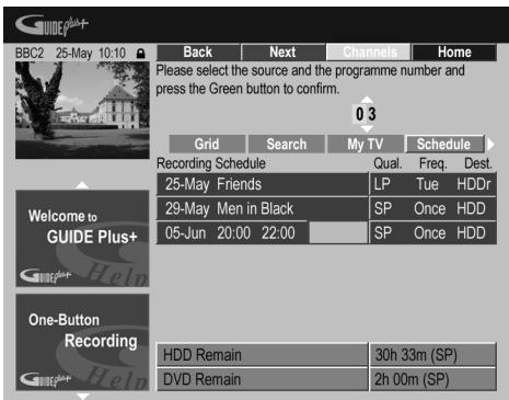 PIONEER DVR-630HS - Appuyez sur la touche d'action VERTE (manuel). - 2