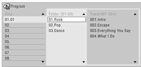 PIONEER DVR-630HS - Sélectionnez le titre, le chapitre, le dossier ou la plage à associer à l'étape du programme. - 3